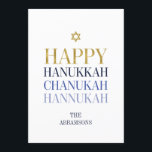 Happy Hanukkah Chanukah Holiday Card Golfer Feiertagskarte<br><div class="desc">Imitate simulierte Goldfolien-Design ist in diesem Design integriert. Personalisieren Sie den benutzerdefinierten Text oben. Weitere Koordinationsgegenstände finden Sie in unserer Sammlung "Happy Hanukka Chanukah".</div>