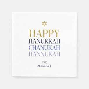Happy Hanukkah Chanukah Holiday Paper Napkins Serviette