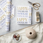 Happy Hanukkah Chanukah Holiday Wrapping Paper Geschenkpapier<br><div class="desc">Imitate simulierte Goldfolien-Design ist in diesem Design integriert. Weitere Koordinationsgegenstände finden Sie in unserer Sammlung "Happy Hanukka Chanukah".</div>