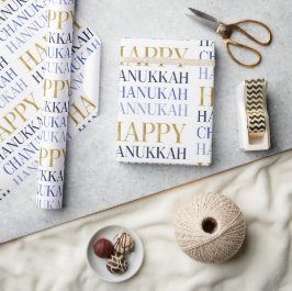 Happy Hanukkah Chanukah Holiday Wrapping Paper Geschenkpapier