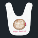 Happy Hanukkah Chanukah Jelly Donut Doughnut Food Lätzchen<br><div class="desc">Eine originelle Abbildung eines mit Zucker überzogenen Gelees. Perfekt für Hanukkah! Sehen Sie nicht,  wonach Sie suchen? Brauchen Sie Hilfe bei der Anpassung? Kontaktieren Sie diesen Designer,  um etwas für Sie kreiert zu haben.</div>