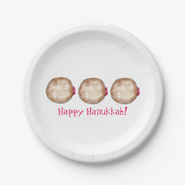 Happy Hanukkah Chanukah Jelly Donut Doughnut Pappteller