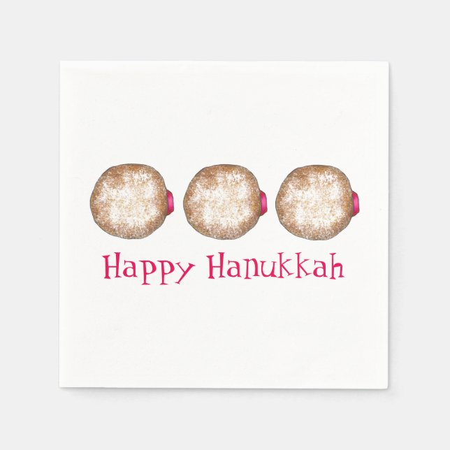 Happy Hanukkah Chanukah Jelly Donut Sufganiyah Serviette (Vorderseite)
