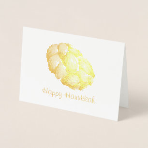Happy Hanukkah Chanukah Juwish Holidays Challah Folienkarte