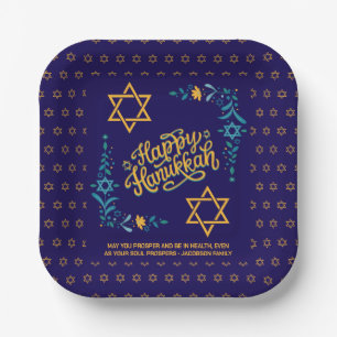 HAPPY HANUKKAH Chanukah Pappteller