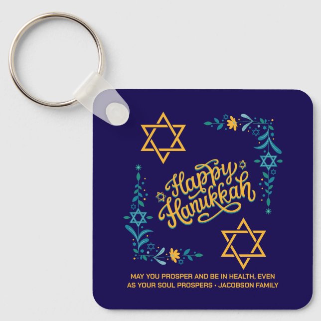 HAPPY HANUKKAH Chanukah Schlüsselanhänger (Vorderseite)