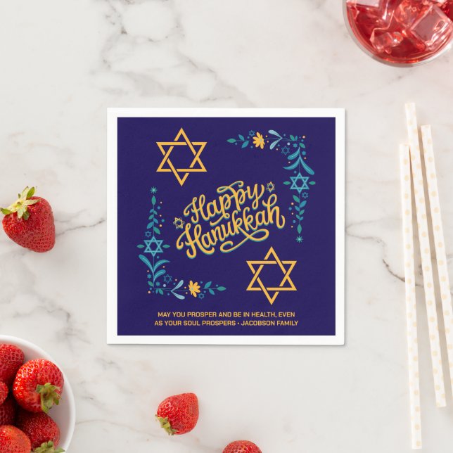 HAPPY HANUKKAH Chanukah Serviette (Beispiel)