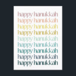 Happy Hanukkah Colorful Elegant Typografy Budget Feiertagspostkarte<br><div class="desc">Feiern Sie das Festival der Lichter mit dieser wunderschön gestalteten Hanukkah Postkarte. Mit dem Gruß "Happy Hanukkah" in einem modernen Gefälle von sanften Pastelltönen, ist diese Karte perfekt, um Freunden, Familie oder Lieben herzliche Urlaubswünsche zu vermitteln. Mit seinem minimalistischen Stil und den sanften Farben erweckt diese Postkarte die Freude und...</div>