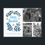 Happy Hanukkah CUSTOM FOTOS Ferienkarte Postkarte<br><div class="desc">Hoffe, dass Ihnen dieses Ferien-Design gefällt. Fügen Sie Ihre eigenen Fotos und Text zu der Vorderseite, indem Sie auf "Personalisieren Sie diese Vorlage" klicken. Stellen Sie sicher, dass Sie Ihre Fotos unter der "Gruppe", die den weißen Rahmen erstellt, arrangieren. Alles ist einstellbar. Fügen Sie auch Text auf der Rückseite hinzu...</div>