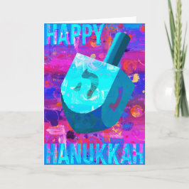Happy Hanukkah Dreidel Feiertagskarte