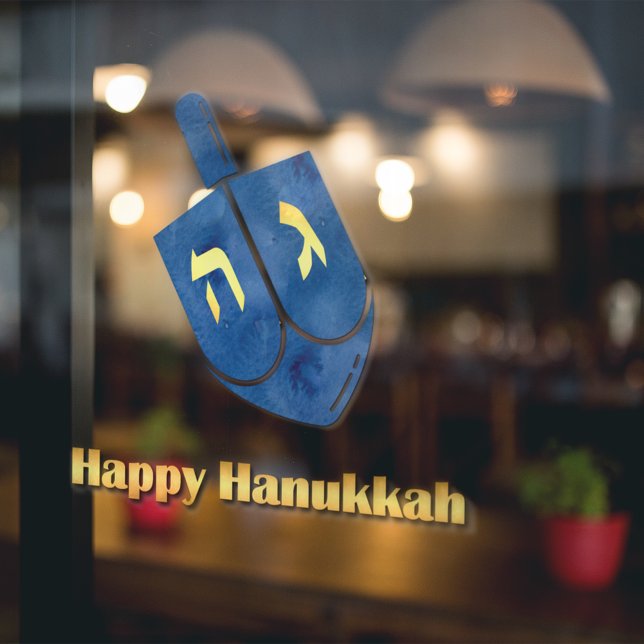 Happy Hanukkah Dreidel Fensteraufkleber (Von Creator hochgeladen)