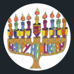 Happy Hanukkah Dreidels Menorah Runder Aufkleber<br><div class="desc">Sie sehen die Lee Hiller Design Collection. Bekleidung,  Geschenke & Sammlerstücke Lee Hiller Fotografie oder Digital Art Collection. Sie können ihre Naturfotografie unter http://HikeOurPlanet.com/ ansehen und ihrem Wanderblog im Hot Springs Nationalpark folgen.</div>