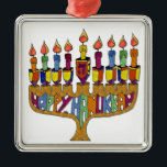 Happy Hanukkah Dreidels Menorah Silbernes Ornament<br><div class="desc">Sie sehen die Lee Hiller Design Collection. Bekleidung,  Geschenke & Sammlerstücke Lee Hiller Fotografie oder Digital Art Collection. Sie können ihre Naturfotografie unter http://HikeOurPlanet.com/ ansehen und ihrem Wanderblog im Hot Springs Nationalpark folgen.</div>