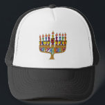 Happy Hanukkah Dreidels Menorah Truckerkappe<br><div class="desc">Sie sehen die Lee Hiller Design Collection. Bekleidung,  Geschenke & Sammlerstücke Lee Hiller Fotografie oder Digital Art Collection. Sie können ihre Naturfotografie unter http://HikeOurPlanet.com/ ansehen und ihrem Wanderblog im Hot Springs Nationalpark folgen.</div>