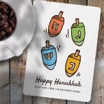 Happy Hanukkah einfach und modern Dreidel Gruß Feiertagskarte<br><div class="desc">Dies ist ein einfaches,  minimalistisches und modernes Design der dreidimensionalen Illustration.</div>