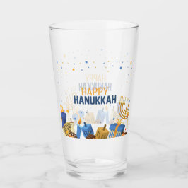 Happy Hanukkah Entertainment Glas