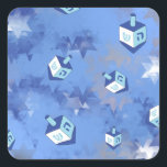 Happy Hanukkah Falling Star und Dreidels Quadratischer Aufkleber<br><div class="desc">Sie sehen die Lee Hiller Design Collection. Bekleidung,  Geschenke & Sammlerstücke Lee Hiller Fotografie oder Digital Art Collection. Sie können ihre Naturfotografie unter http://HikeOurPlanet.com/ ansehen und ihrem Wanderblog im Hot Springs Nationalpark folgen.</div>