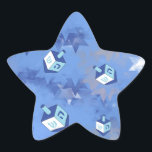Happy Hanukkah Falling Stars und Dreidels Stern-Aufkleber<br><div class="desc">Sie sehen die Lee Hiller Design Collection. Bekleidung,  Geschenke & Sammlerstücke Lee Hiller Fotografie oder Digital Art Collection. Sie können ihre Naturfotografie unter http://HikeOurPlanet.com/ ansehen und ihrem Wanderblog im Hot Springs Nationalpark folgen.</div>