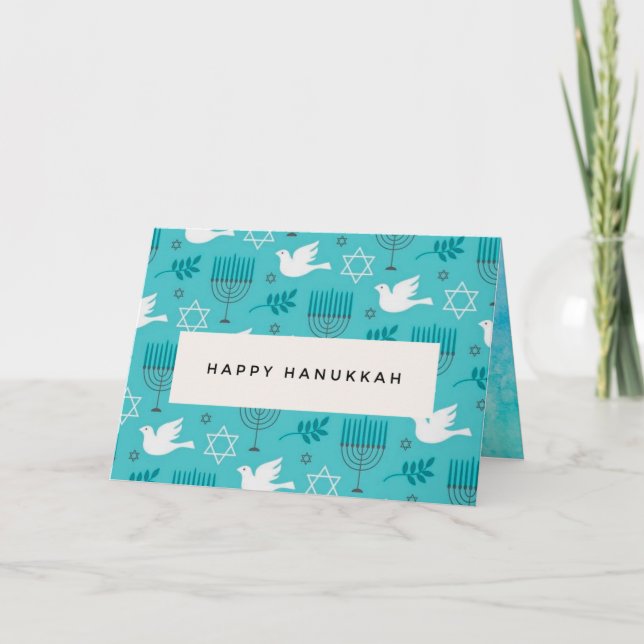 Happy Hanukkah 🕎 Faltkarte Feiertagskarte (Vorderseite)