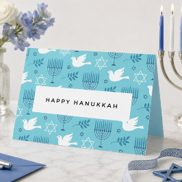 Happy Hanukkah 🕎 Faltkarte Feiertagskarte
