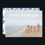 Happy Hanukkah Family Foto Star von David Pattern Feiertagskarte<br><div class="desc">Happy Hanukkah Family Foto Star der David Pattern Holiday Card</div>