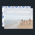 Happy Hanukkah Family Foto Star von David Pattern Feiertagskarte<br><div class="desc">Happy Hanukkah Family Foto Star der David Pattern Holiday Card</div>
