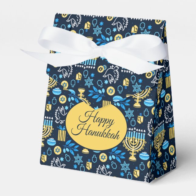Happy Hanukkah Favor Box Geschenkschachtel (Vorderseite)