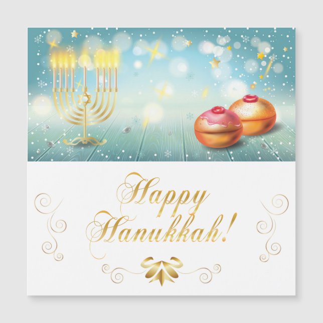 Happy Hanukkah Feierliche Dekorationsmagnete Magnetkarte (Vorderseite)