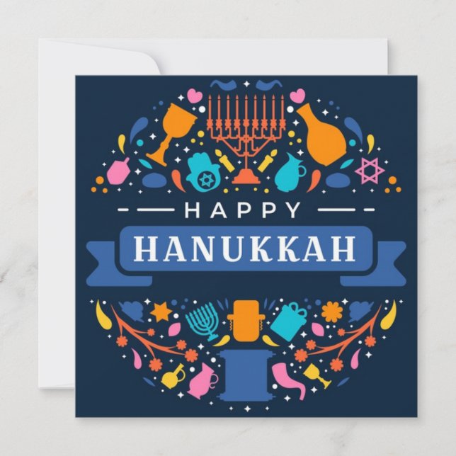 Happy Hanukkah Feiertagskarte (Vorderseite)
