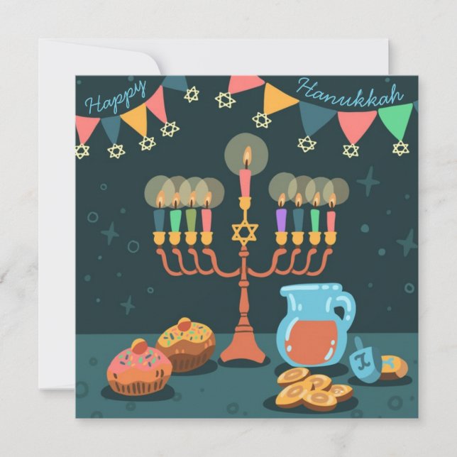Happy Hanukkah Feiertagskarte (Vorderseite)