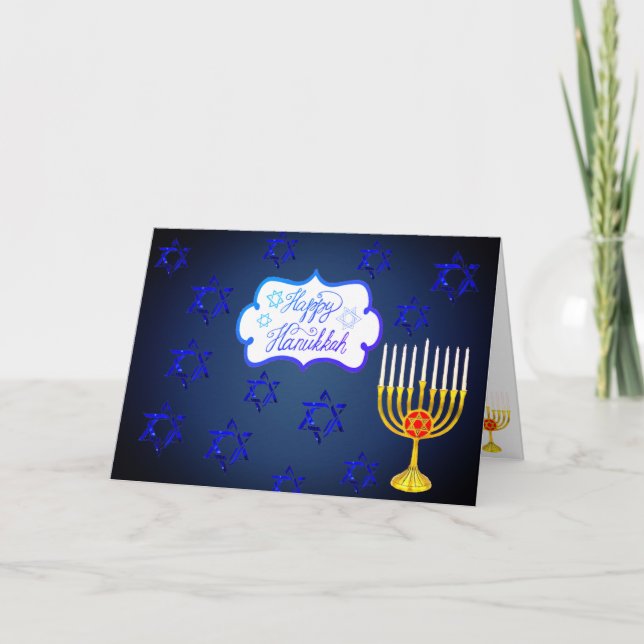 HAPPY HANUKKAH Ferienhaus KUNSTBARE Grußkarte Karte (Vorderseite)