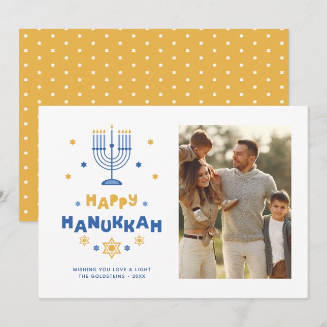"Happy Hanukkah" Ferienkarte Feiertagskarte (Vorne/Hinten)