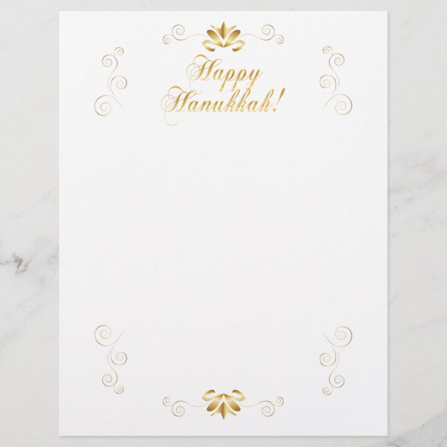 Happy Hanukkah Festival festliche Dekoration Briefbogen (Vorderseite)