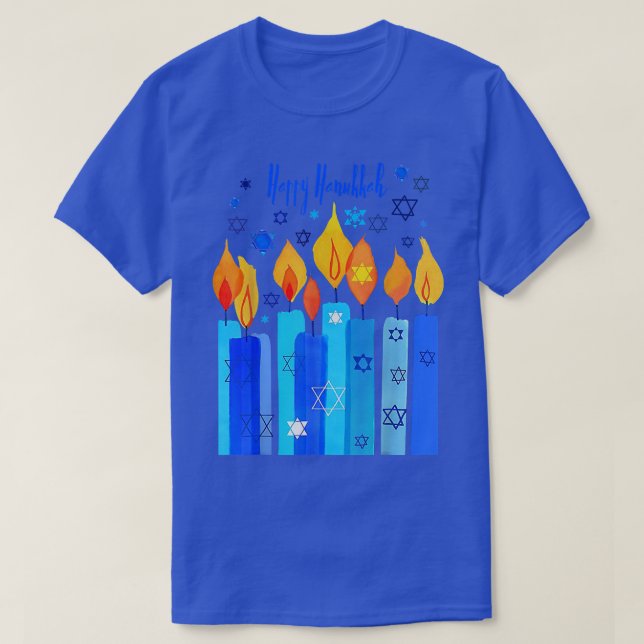Happy Hanukkah Festival of Light Star von David T-Shirt (Design vorne)