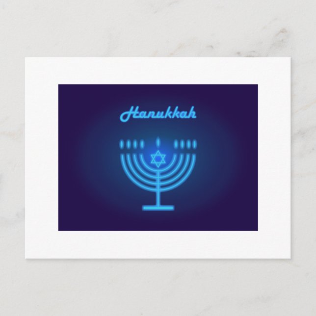Happy Hanukkah Festival of Lights, Menorah Logo Postkarte (Vorderseite)