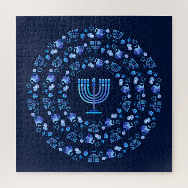 Happy Hanukkah Festival of Lights Paty Mandala (Vertikal)