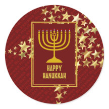 HAPPY HANUKKAH Festive Stars RED