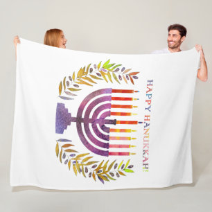 Happy Hanukkah Fleece Blanket