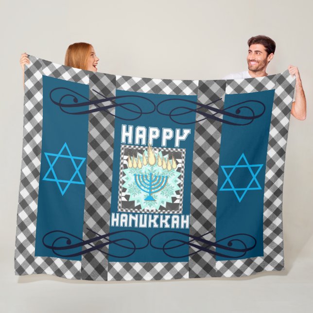 Happy Hanukkah Fleecedecke (Beispiel)