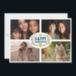 HAPPY HANUKKAH Floral Wreath Menorah Custom Fotos Feiertagskarte<br><div class="desc">Handgezeichnete Florale von mir für Sie. Klicken Sie auf "Personalisieren", um Ihren eigenen Text auf der Rückseite und die Fotos auf der Vorderseite der Karte zu bearbeiten oder den Schriftart oder die Farben zu ändern. Alles ist anpassbar. Stellen Sie sicher, dass Sie unter dem Kunstwerk Fotos hinzufügen, um das Design...</div>