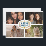 HAPPY HANUKKAH Floral Wreath Menorah Custom Fotos Feiertagskarte<br><div class="desc">Handgezeichnete Florale von mir für Sie. Klicken Sie auf "Personalisieren", um Ihren eigenen Text auf der Rückseite und die Fotos auf der Vorderseite der Karte zu bearbeiten oder den Schriftart oder die Farben zu ändern. Alles ist anpassbar. Stellen Sie sicher, dass Sie unter dem Kunstwerk Fotos hinzufügen, um das Design...</div>