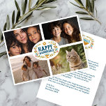 HAPPY HANUKKAH Floral Wreath Menorah Custom Fotos Feiertagskarte<br><div class="desc">Handgezeichnete Florale von mir für Sie. Klicken Sie auf "Personalisieren", um Ihren eigenen Text auf der Rückseite und die Fotos auf der Vorderseite der Karte zu bearbeiten oder den Schriftart oder die Farben zu ändern. Alles ist anpassbar. Stellen Sie sicher, dass Sie unter dem Kunstwerk Fotos hinzufügen, um das Design...</div>