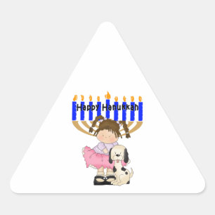 Happy Hanukkah Friends Dreieckiger Aufkleber