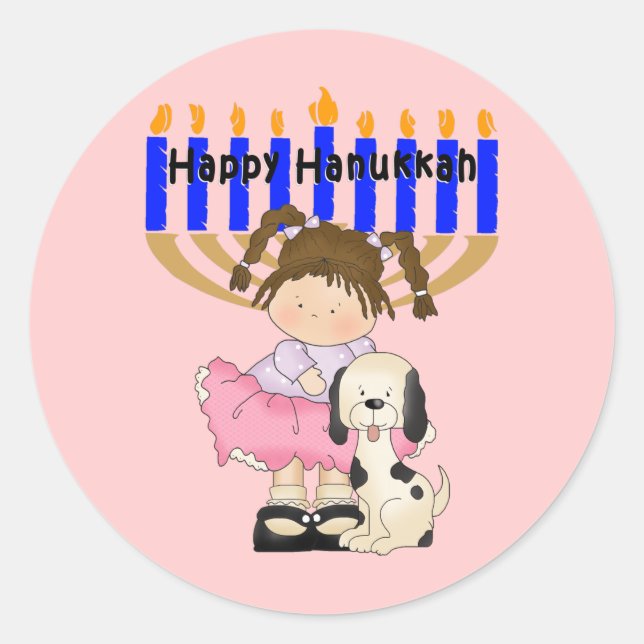 Happy Hanukkah Friends Runder Aufkleber (Vorderseite)
