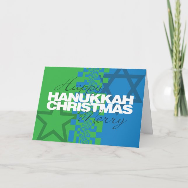 Happy Hanukkah Frohe Weihnachtskarte Feiertagskarte (Vorderseite)