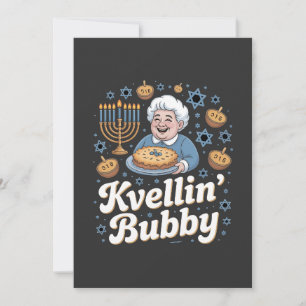 Happy Hanukkah Funny Jewish Holiday Kvellin Bubby Einladung