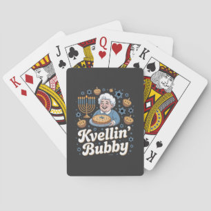 Happy Hanukkah Funny Jewish Holiday Kvellin Bubby Spielkarten
