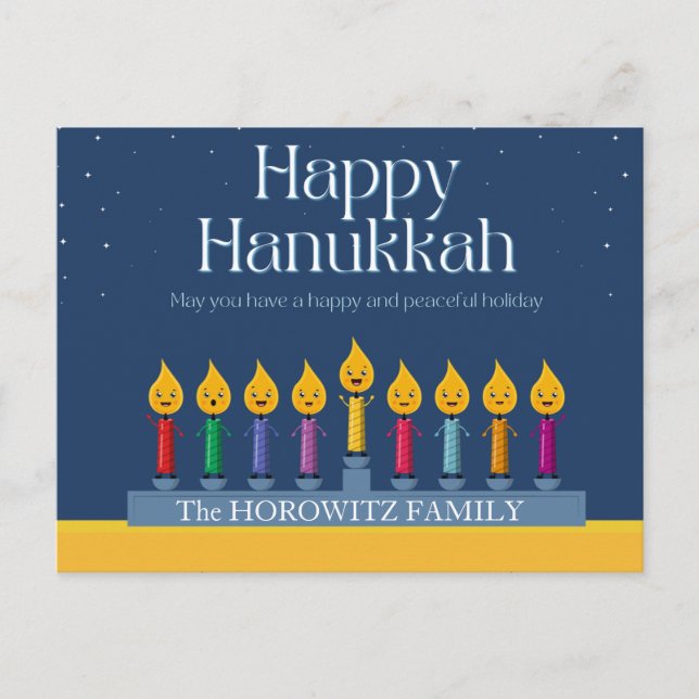 Happy Hanukkah Funny Postkarte (Vorderseite)