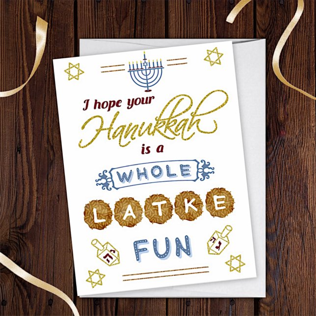 Happy Hanukkah ganz Latke Fun Gewohnt Karte (Von Creator hochgeladen)