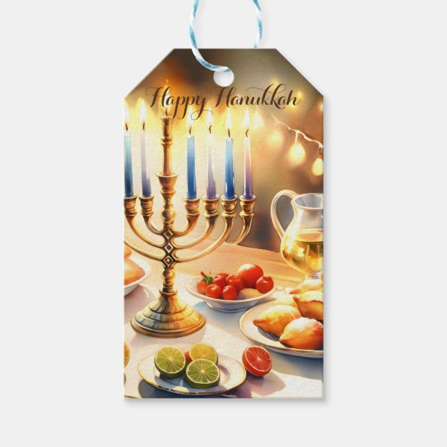 Happy Hanukkah Geschenkanhänger (Vorderseite)